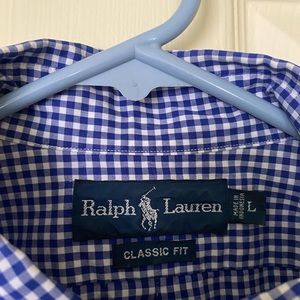 Ralph Lauren size L blue check dress shirt